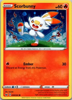 Scorbunny - Cosmos Holo 030/202 - Blister Exclusives - NM Pokemon TCG - Image 1