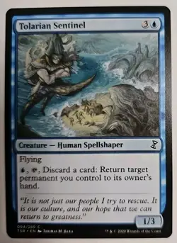 MTG Magic The Gathering Card Tolarian SentinelCreature Human Spellshaper Blue - Image 1