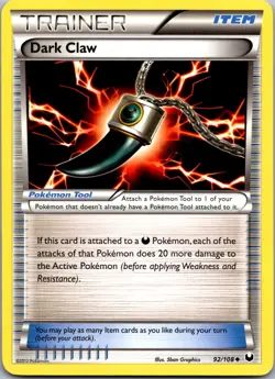 Dark Claw 92/108 - Dark Explorers - NM Pokemon TCG - Image 1