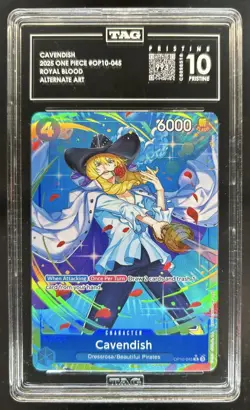 2025 One Piece Royal Blood OP10 Cavendish Rare Alternate Art #OP10-045 TAG 10 - Image 1
