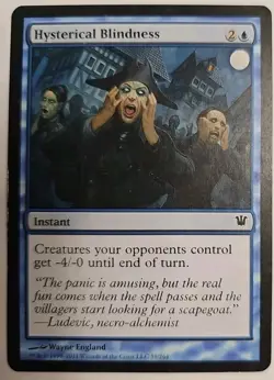 MTG Magic The Gathering Card Hysterical Blindness Instant Blue Innistrad - Image 1