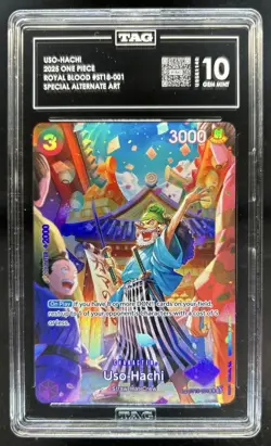 2025 One Piece Royal Blood OP10 Uso-Hachi Special Alternate Art #ST18-001 TAG 10 - Image 1
