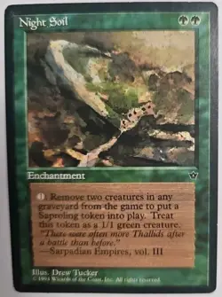 MTG Magic The Gathering Card Night Soil Enchantment Green Fallen Empires 1994 - Image 1