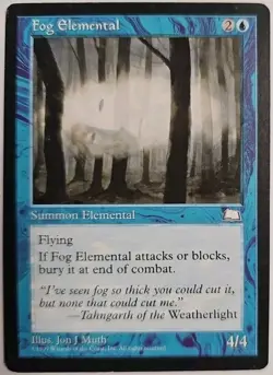 MTG Magic The Gathering Card Fog Elemental Summon Elemental Blue Weatherlight - Image 1