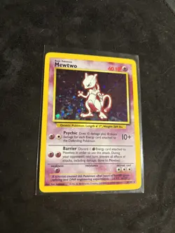 NEW 1995 BASE SET POKEMON HOLO CARD #10 of 102 "MEWTWO" - Image 5