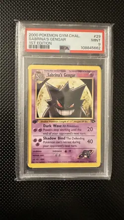 Pokemon Sabrina's Gengar Gym Challenge 1st Edition NON-HOLO #29 PSA 9 Mint - Image 1