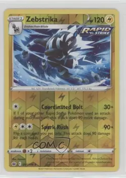 Zebstrika Reverse Foil Pokemon Sword & Shield Chilling Reign #051 - Image 1