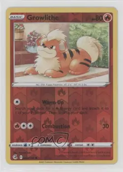 Growlithe Reverse Foil Pokemon Sword & Shield Fusion Strike #032 - Image 1