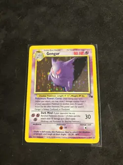 1999 POKEMON FOSSIL UNLIMITED #5 GENGAR HOLO RARE - Image 1