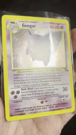 1999 POKEMON FOSSIL UNLIMITED #5 GENGAR HOLO RARE - Image 2