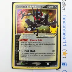 GRENINJA GOLD STAR SWSH144 COSMOS HOLO Black Star PROMO card 2021 Pokemon LP/MP - Image 1