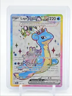 LAPRAS EX 2024 POKEMON STELLAR CROWN ULTRA RARE 158/142 Q1048 - Image 1
