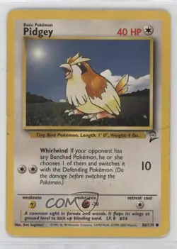 Pidgey Pokemon Base Set 2 #86 2000 - Image 1