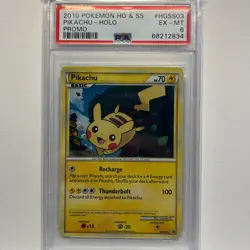 PSA 6 Pikachu HGSS03 2010 Heartgold & Soulsilver Black Star Promo Pokemon - Image 1