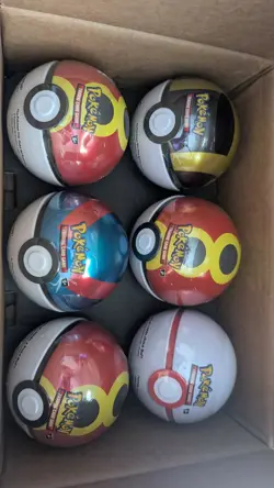 6 x Pokemon TCG Pokeball Tins - 18 Booster Packs Factory Sealed - Image 1