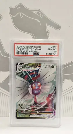2020 POKEMON BUTTERFEEE VMAX FULL ART DARKNESS ABLAZE #002 PSA 10 GEM MINT - Image 1