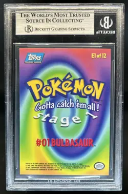 1999 Pokemon Movie Animation Edition Bulbasaur Blue Foil #E1 BGS 8 NM-MT - Image 2