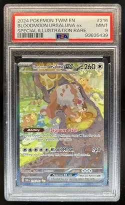2024 Pokemon Twilight Masquerade Bloodmoon Ursaluna ex #216/167 PSA 9 - Image 1