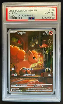 2025 Pokemon Mega Evolution Vulpix Illustration Rare #138/132 PSA 10 GEM MINT - Image 1