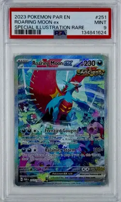 2024 Pokemon PAR EN Roaring Moon EX #251 Paradox Rift PSA 9 MINT - Image 1