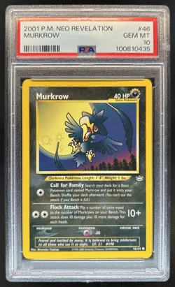 2001 Pokemon Neo Revelation Murkrow #46/64 PSA 10 GEM MINT - Image 1