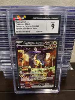 POKEMON CGC 9 SV Temporal Forces Raging Bolt ex 208/162 SIR - Image 1