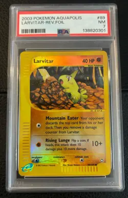 2003 Pokemon Aquapolis Larvitar Rev Holo #89 PSA 7 🔥 NM PSA Cert# 138820301 - Image 1