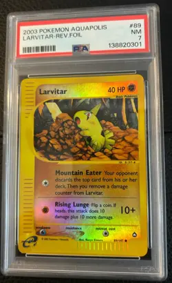 2003 Pokemon Aquapolis Larvitar Rev Holo #89 PSA 7 🔥 NM PSA Cert# 138820301 - Image 2