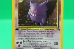 1999 Pokemon Gengar 5/62 1st Edition Fossil Holo LP WOTC Vintage - Image 3
