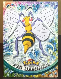 Pokemon TCG #15 Beedrill Non-Holo Blue Logo Pokemon 1999 Topps TV Vintage DMG - Image 1