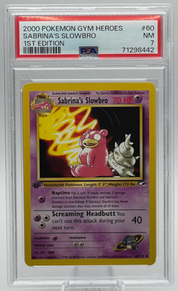 2000 POKEMON GYM HEROES #60 SABRINA'S SLOWBRO 1ST EDITION PSA 7 NM - Image 1