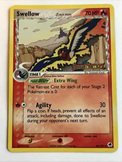 SWELLOW 40/101 HOLO STAMPED DRAGON FRONTIERS POKEMON TCG LP - Image 1