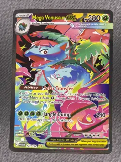 Pokemon Mega Venusaur EX 177/132 Me01: Mega Evolution Rare Full Art Holo NM - Image 1
