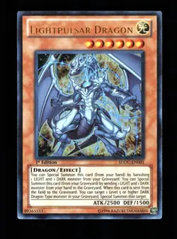YU-GI-OH! LIGHTPULSAR DRAGON SDDC-EN001 1ST EDITION ULTRA RARE - Image 1