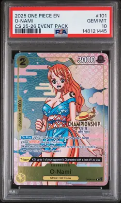 2025 ONE PIECE CHAMPIONSHIP 2025-26 EVENT PACK #101 O-NAMI PSA 10 - Image 1