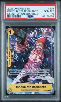 One Piece Illustration Box Vol. 6 Donquixote Rosinante OP12-108 PSA 10 English - Image 1