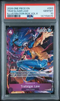 2026 One Piece Trafalgar Law P-093 Illustration Box Vol. 6 Promo PSA 10 - Image 1