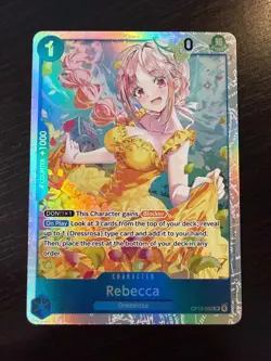 REBECCA ONE PIECE ADVENTURE ON KAMI'S ISLAND OP15-053 SR HOLO FOIL ENGLISH - Image 1