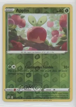 Applin Reverse Foil Pokemon Sword & Shield Rebel Clash #020 - Image 1