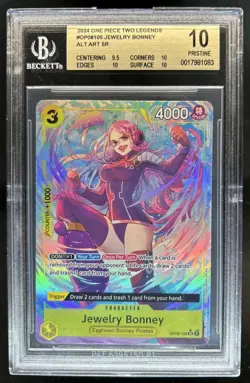 2024 One Piece Jewelry Bonney Super Rare Alt Art #OP08-105 BGS 10 Pristine - Image 1