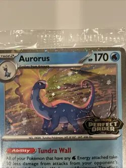 Aurorus 024/088 Cosmo Holo Stamped SEALED PROMO Perfect Order Pokemon Card - Image 2