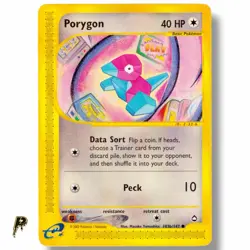 Porygon 103b/147 - 2002 Aquapolis Uncommon e-Reader Pokemon Card MP - Image 1