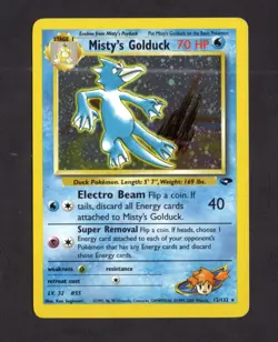 Misty’s Golduck 12/132 Holo Gym Heroes WOTC Pokemon Card NM - Image 1