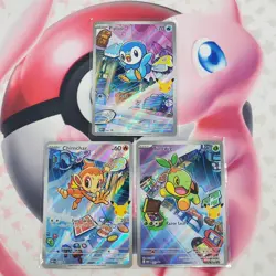 Piplup 042 + Chimchar 041 + Turtwig 040 - First Partner Pokemon Cards - #L351 - Image 1