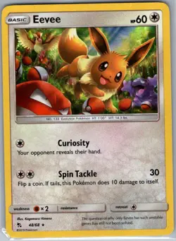 Eevee 48/68 Holo Hidden Fates - Pokemon Card - NM - Image 1