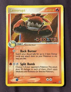 Pokemon Camerupt EX Deoxys Reverse Holo Rare 4/107 Stage 1 90HP 2005 Card - Image 1