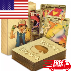 New 55PCS Pokemon Cards Gold Black Vmax GX Charizard Card Box Mewtwo Rare Collec - Image 1