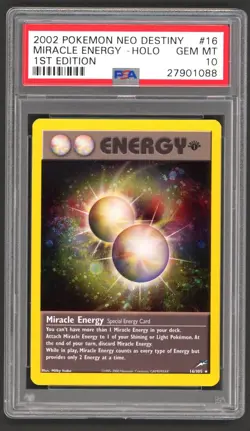 Pokemon Cards - PSA 10 1st Edition Miracle Energy 16/105 - Neo Destiny - GEM MT - Image 1
