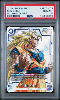 2025 DRAGON BALL SUPER CARD GAME FUSION WORLD MANGA BOOSTER 02 SON GOKU PSA 10 - Image 1