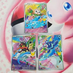 Rowlett 043 + Litten 044 + Popplio 045 - First Partner Pokemon Cards #L350 - Image 1